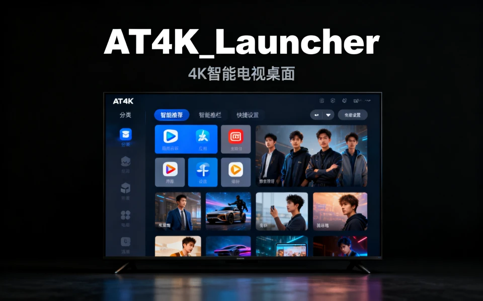 简洁且功能强大的电视桌面：AT4K_Launcher-v1.0汉化高级版下载